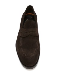 Slippers en daim marron foncé Henderson Baracco