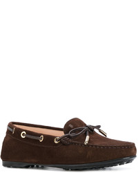 Slippers en daim marron foncé Tod's