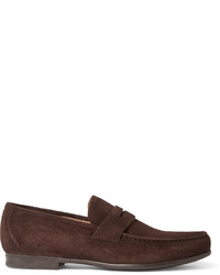 Slippers en daim marron foncé Harry's of London