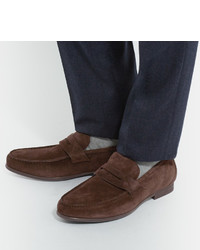 Slippers en daim marron foncé Harry's of London