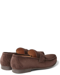 Slippers en daim marron foncé Harry's of London