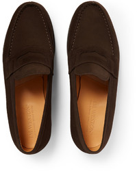 Slippers en daim marron foncé