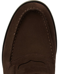 Slippers en daim marron foncé