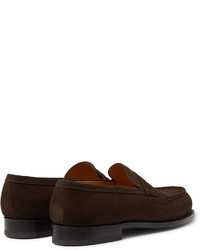 Slippers en daim marron foncé