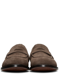 Slippers en daim marron Officine Creative