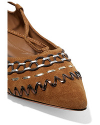 Slippers en daim marron Aquazzura