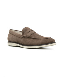 Slippers en daim marron Hogan