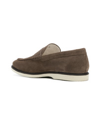 Slippers en daim marron Hogan