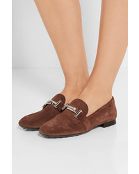 Slippers en daim marron Tod's