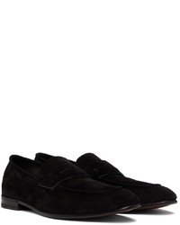 Slippers en daim noirs Zegna