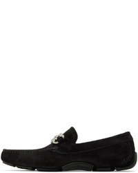 Slippers en daim noirs Ferragamo