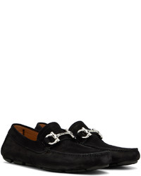 Slippers en daim noirs Ferragamo