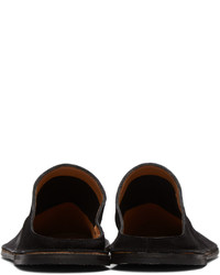 Slippers en daim noirs Marsèll