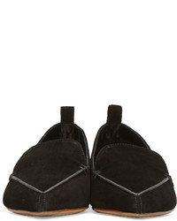 Slippers en daim noirs Nicholas Kirkwood