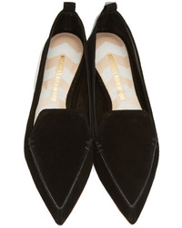 Slippers en daim noirs Nicholas Kirkwood