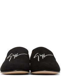 Slippers en daim noirs Giuseppe Zanotti