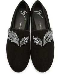 Slippers en daim noirs Giuseppe Zanotti