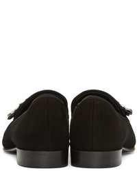 Slippers en daim noirs Giuseppe Zanotti