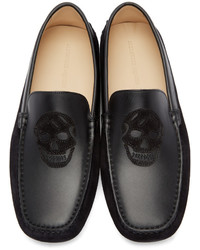 Slippers en daim noirs Alexander McQueen