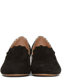 Slippers en daim noirs Chloé