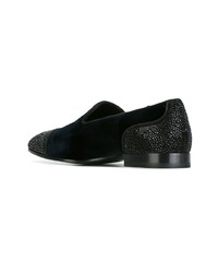 Slippers en daim noirs Louis Leeman