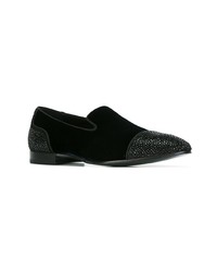 Slippers en daim noirs Louis Leeman