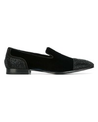 Slippers en daim noirs Louis Leeman