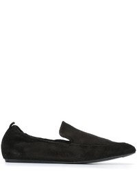 Slippers en daim noirs Lanvin