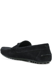 Slippers en daim noirs Emporio Armani