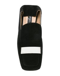 Slippers en daim noirs Sergio Rossi