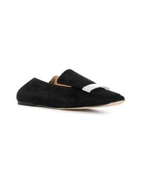 Slippers en daim noirs Sergio Rossi