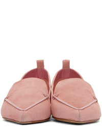 Slippers en daim roses Nicholas Kirkwood