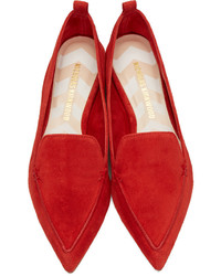 Slippers en daim rouges Nicholas Kirkwood