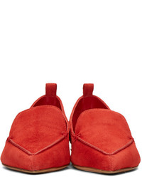 Slippers en daim rouges Nicholas Kirkwood