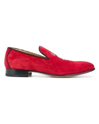 Slippers en daim rouges Alexander McQueen