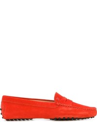 Slippers en daim rouges Tod's