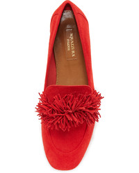 Slippers en daim rouges Aquazzura