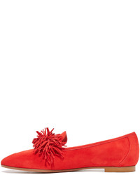 Slippers en daim rouges Aquazzura