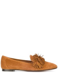 Slippers en daim tabac Aquazzura