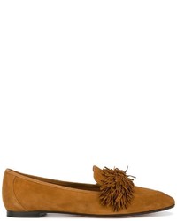 Slippers en daim tabac Aquazzura