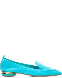 Slippers en daim turquoise Nicholas Kirkwood