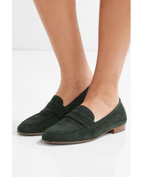 Slippers en daim vert foncé Mansur Gavriel