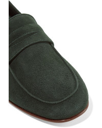 Slippers en daim vert foncé Mansur Gavriel