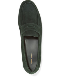 Slippers en daim vert foncé Mansur Gavriel