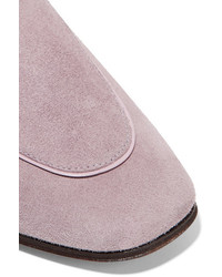 Slippers en daim violet clair The Row