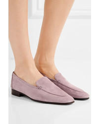 Slippers en daim violet clair The Row