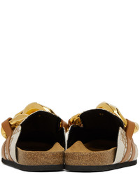 Slippers en toile imprimés moutarde JW Anderson