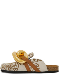 Slippers en toile imprimés moutarde JW Anderson