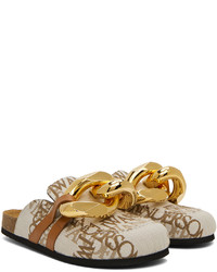 Slippers en toile imprimés moutarde JW Anderson