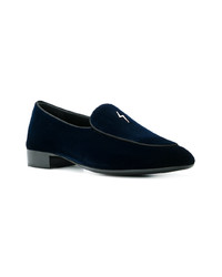 Slippers en velours bleu marine Giuseppe Zanotti Design